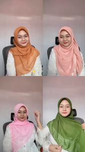 BELLA SQUARE HIJAB SEGIEMPAT - Kerudung Segi Empat Bella Square (Full Warna BISA COD) - Broken White