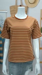 Áo Thun Cổ Tròn #tet Kẻ Sọc Ngang chất cotton mềm mịn T19