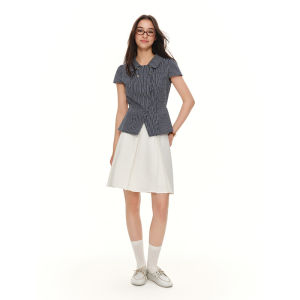 DUSHU | Academic Style High Waist A-Line Skirt