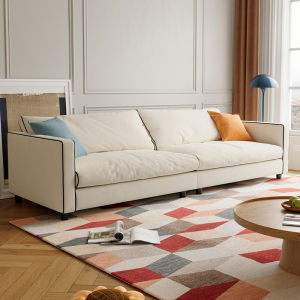 French Cream Modern Minimalist Easy-to-clean Fabric Sofa