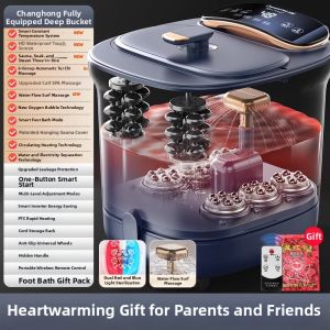 changhong | Changhong Automatic Electric Heated Foot Bath Tub Home Use Constant Temperature Deep Foot Soaking Bucket with Massage