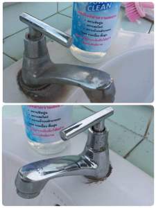 สูตรขจัดคราบฝังลึกได้อย่างมีประสิทธิภาพ คราบหินปูน คราบตะไคร่ คราบน้ำบนผิวกระจก คราบสนิมบนโครเมียม โลหะกระเบื้องพื้นปูน