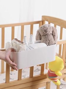 【Woody】 Bedside Plastic Storage Caddy with Removable Hook Hanging Basket Sundries Box