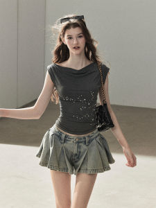 SHAOYEYAN | Sleeveless Cropped Waist-Cinched Womens Summer Hot Girl T-Shirt