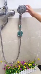 Pemegang Kepala Pancuran Boleh Laras Dinding Tanpa Tebuk Mudah Alih Tapak Tetap Bilik Mandi New Shower Bracket Adjustable Bathroom Nozzle Hanging Seat Fix Artifact Base Hanger 免打孔花洒支架浴室热水器万向可移动可调节挂座喷头固定神器底座 H144