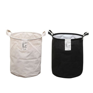 Foldable round Cotton Linen Laundry Basket Bag No LOGO Design Universal Storage Bag Durable Fabric Organizer for Home Use