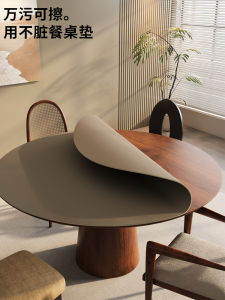 Pure Color Table Mat round Tea Table Cloth round Table Cloth Waterproof Oil-Proof Disposable Fancy Table Cloth Desktop Heat Proof Mat