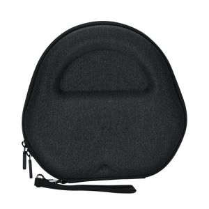 Headphone Carrying Case Shockproof Headset Pouch Capacity Handheld Earphone Container Company Travel Supplies Black