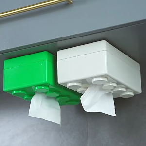 <𝙇𝒂𝙯𝑺𝙜𝑴𝙖𝒍𝙡> Creative Tissue Box Modular Spring-Loaded Tissue Dispenser Wall-Mounted No-Drill Tissue Holder Paper Storage Box
