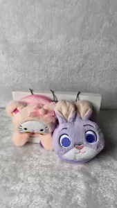 Cartoon plush coin purse cute doll round small wallet mini coin purse student earphone storage bag