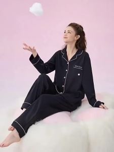 BE | Cotton Womens Sleepwear Long Sleeve and Trousers