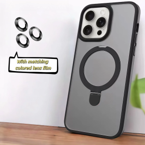 Kickstand-Compatible iPhone 17 Pro Max Case with Free Lens Film (Anti-Fingerprint) - Fits iPhone 16 Pro/15 Plus/14/13/12/11