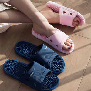 Men Foot Massage Slippers Indoor Bathroom Non-slip Soft Slides Women Comfort Flats Couples Home Shoes