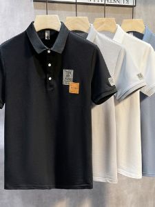 Casual Short Sleeve Polo Shirt Mens Summer New Fashion Button Decorated Loose Fit Cotton Polyester Blend T-Shirt for Teens