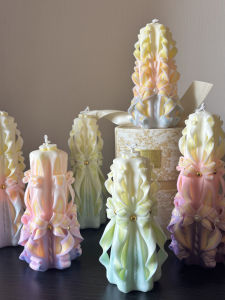 Double Joy Carved Aromatherapy Candle Set Scented Decorative Gifts for Friends Cylindrical Shape Home Decor Living Room Use