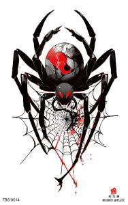 Spider Web Temporary Tattoos for Men Women Waterproof Scary Skeleton Fake Tattoo Sticker for Halloween Party Body Face Makeup