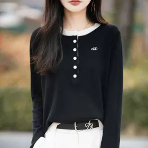 เสื้อสเวตเตอร์ถักคอตั้งทรงหลวมแขนยาวปักลายตัวอักษรสไตล์ลำลองสำหรับผู้ชาย ฤดูใบไม้ผลิและฤดูร้อน 2025