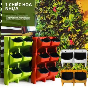Chậu Hoa Nhựa Tự Tưới Có Thể Xếp Chồng Lên Nhau Chậu Trồng Cây Dọc Cho Cây Con Dâu Tây Và Rau Trang Trí Sân Vườn Phong Cách Mục Vụ Treo Tường