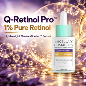 Micellar Cosmetics™ Q-Retinol Pro™ Night Serum | Retinol CoQ10 & Vitamin E | Anti-Wrinkle & Skin Renewal | 30mL