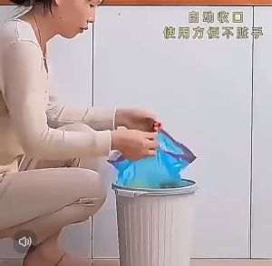 Automatic Closing Portable Drawstring Garbage Bag Thickened Breakpoint Drawstring Plastic