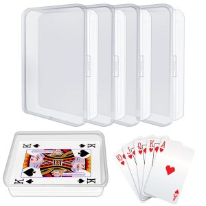 2Pcs/4Pcs Blank Playing Card Boxes with Snap Closure Empty Plastic Storage Boxes for Holding Bank Cards Business Cards Game Cards Cards Suitable for Game Cards and More