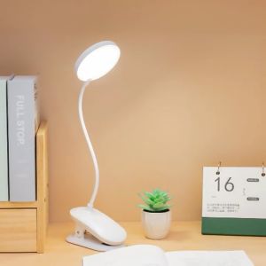 MKEPS Usb Rechargeable clamp Desk Lamp Flexible LED Study Lamp Touch Dimming Table Lamp For Study 3-Tone Night Light