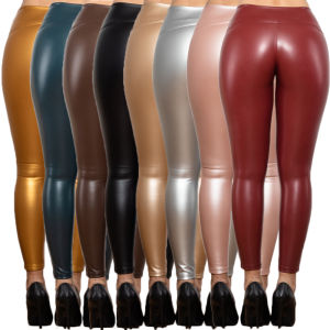 Shascullfites Melody High Waist Faux Leather Leggings Skinny Pants 8 Colors Available for Women Regular Fit