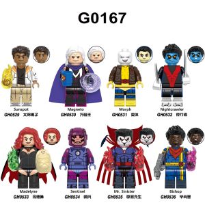 Compatible Domestic X-Men Sentinel Magneto Bishop Mr Sinister Superhero Building Blocks Toy Figures Magnetic Snap Together Pieces