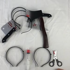 [Choo Choo Toy] Halloween Headwear Horror Props Scary Cutting Head Fake Props Headband Tricky 万圣节穿头发箍 Pita Rambut - HW10