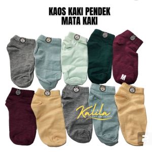 Kaos Kaki Pendek Semata Kaki Motif Garis France Pria Wanita 6 & 12 Pasang