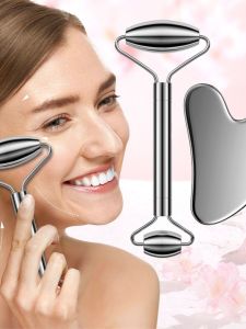 Fuotang Face Massage Roller Stainless Steel Metal Scraping Board for Facial Beauty Wellness Tool Meridian Massage Stick
