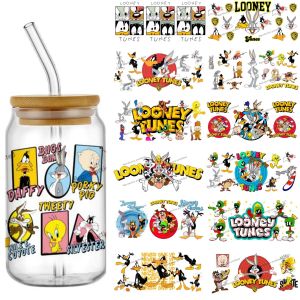 Newest 40 Design Funny Looney Tunes Popular 16oz UV DTF 3D Sticker Decals Glass Cup Mug Coffee UCDTF Craft DIY Birthday Gift