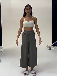 Womens Thin Autumn Winter Wide Leg Yoga Pants