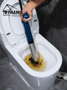 Plunger Toilet Cleaner Drain Declogger Toilet Pump 304 Stainless Steel Body High Pressure Toilet Plunger Toilet Clogged Remover Plunger Pump For Toilet Toilet Bowl Unclogger Pump