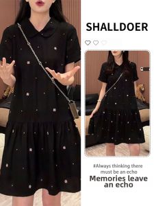 Shalldoer | New Elegant Stylish Floral Peter Pan Collar Waist-defining A-line Dress