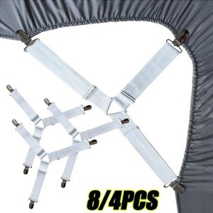 8/4Pcs/Set Adjustable Bed Sheet Grippers Belt Fastener Bed Sheet Clips Mattress Cover Blankets  Quilt Holder  Organize  Gadgets