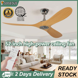 Gogeous 52inch ceiling fan 3 blades big size 6 gear wind ceiling fans with remote modern design for living room dinning room