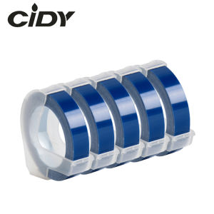 5 CHIẾC 9MM Màu Hỗn Hợp 3D Dập Nổi Nhãn Băng Nạp Lại Cho DYMO 12965 1610 MOTEX E-5500 E202 C101 Phomemo E975 Máy In Nhãn