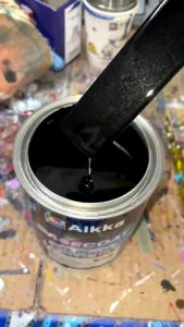 [ AIKKA Black Metallic SK04220 ] 2K Car Paint Kaler Solid Bancuh Touch Up Pen DIY Cat Spray Motor