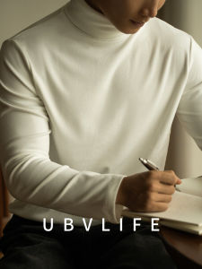 UBV | Washable Wool Content Self-warming High Collar Long Sleeve Warm Underwear Shirt