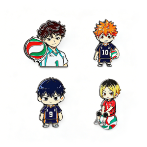 Bandai | Cute Volleyball Girls Boys Enamel Pins Sports Anime Characters Brooch For Coat Brooches Lapel Badges Jewelry Gift for Fans
