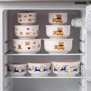 Jiaxu | Multipurpose Microwaveable Ceramic Food Storage Bowls 3 Piece Set Large