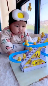 Light-Up Musical Duck Stair Climber Toy Childrens Electronic Educational Toy Childrens Gift