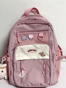 Korean Version Large Capacity Waterproof School Bag For Girl nylon Cute Lightweight Wear-resistant Backpack