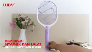 Raket Nyamuk Luby Type L-3882 | Raket Nyamuk Cas Led + Senter L-3882