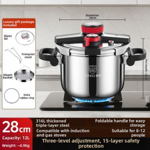 KENGQ | Stainless Steel Large Capacity Explosion-Proof Pressure Cooker