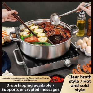 Thick Stainless Steel Dual-Use Hot Pot With Lid