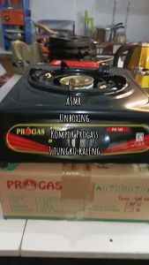 Progas PG-169 Kompor Gas 1 Tungku Teflon-Hitam % Silver Lapisan Burner Kuningan paling bagus - FSS