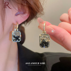 Frascati French Vintage Rhinestone Crystal Square Circle Drop Earrings Fashion Temperament High-end Earring For Women Party Jewelry