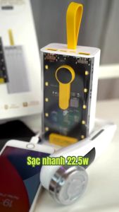 Sạc Dự Phòng 20000mAh  Trong Suốt  Sạc Nhanh 2 Chiều  ( TZ07 ) Với Cổng Sạc Nhanh 22.5w và PD 20W Kèm 4 Đầu Sạc Màn Hình Đèn Led